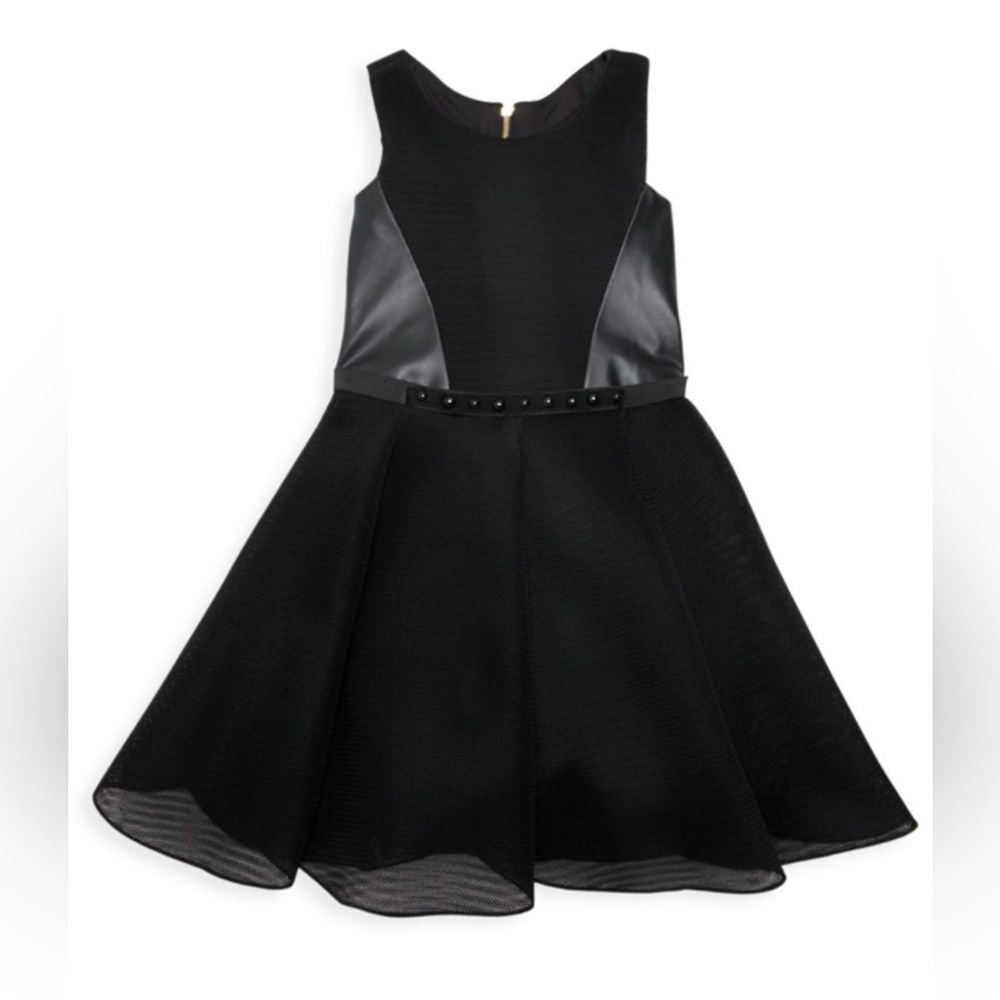 ZOE LTD Girl's Sloane Mixed-Media Skater Dress Size 12